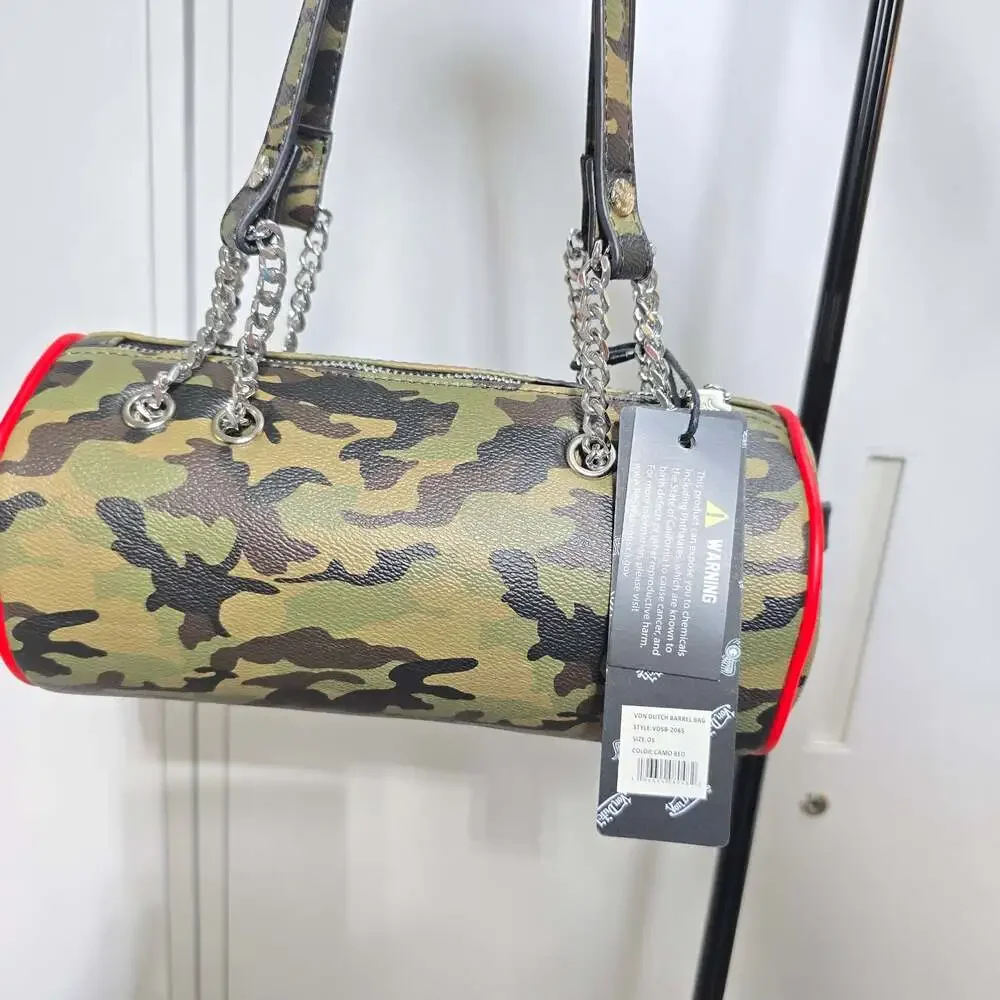 Von Dutch Barrel Bag Camo Red